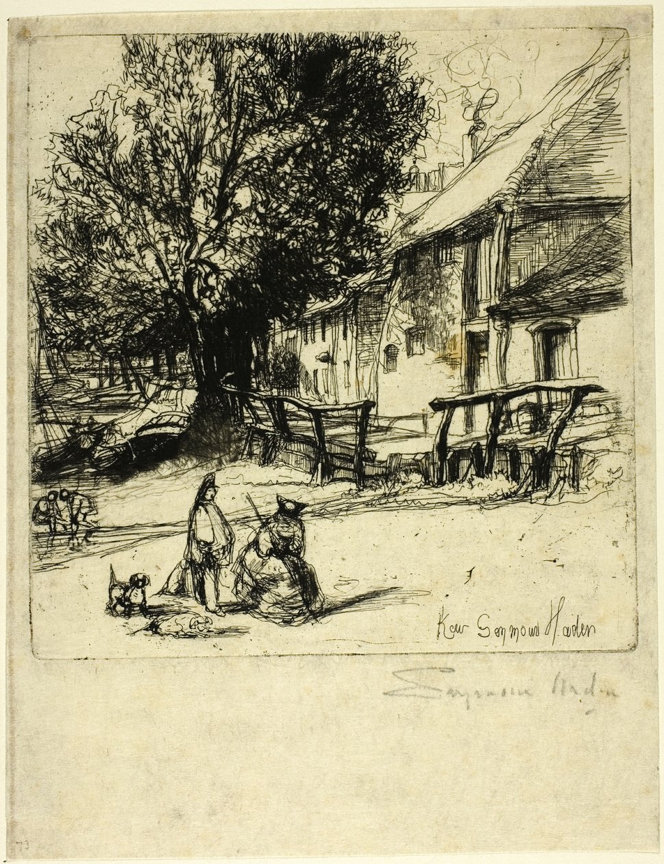 Kew Side, fragment autorstwa Francis Seymour Haden