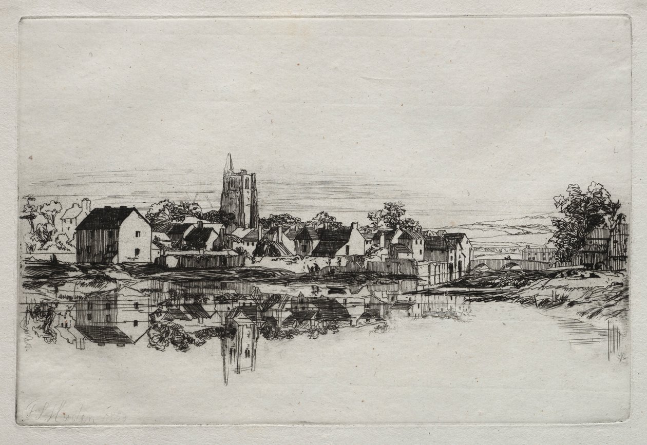Miasto Kidwelly, 1859. autorstwa Francis Seymour Haden