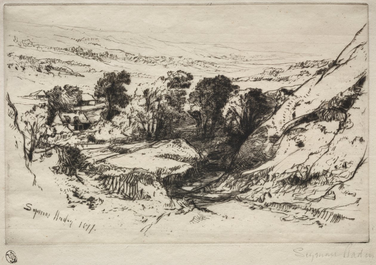 Dziewięć kurhanów w dół, 1877. autorstwa Francis Seymour Haden