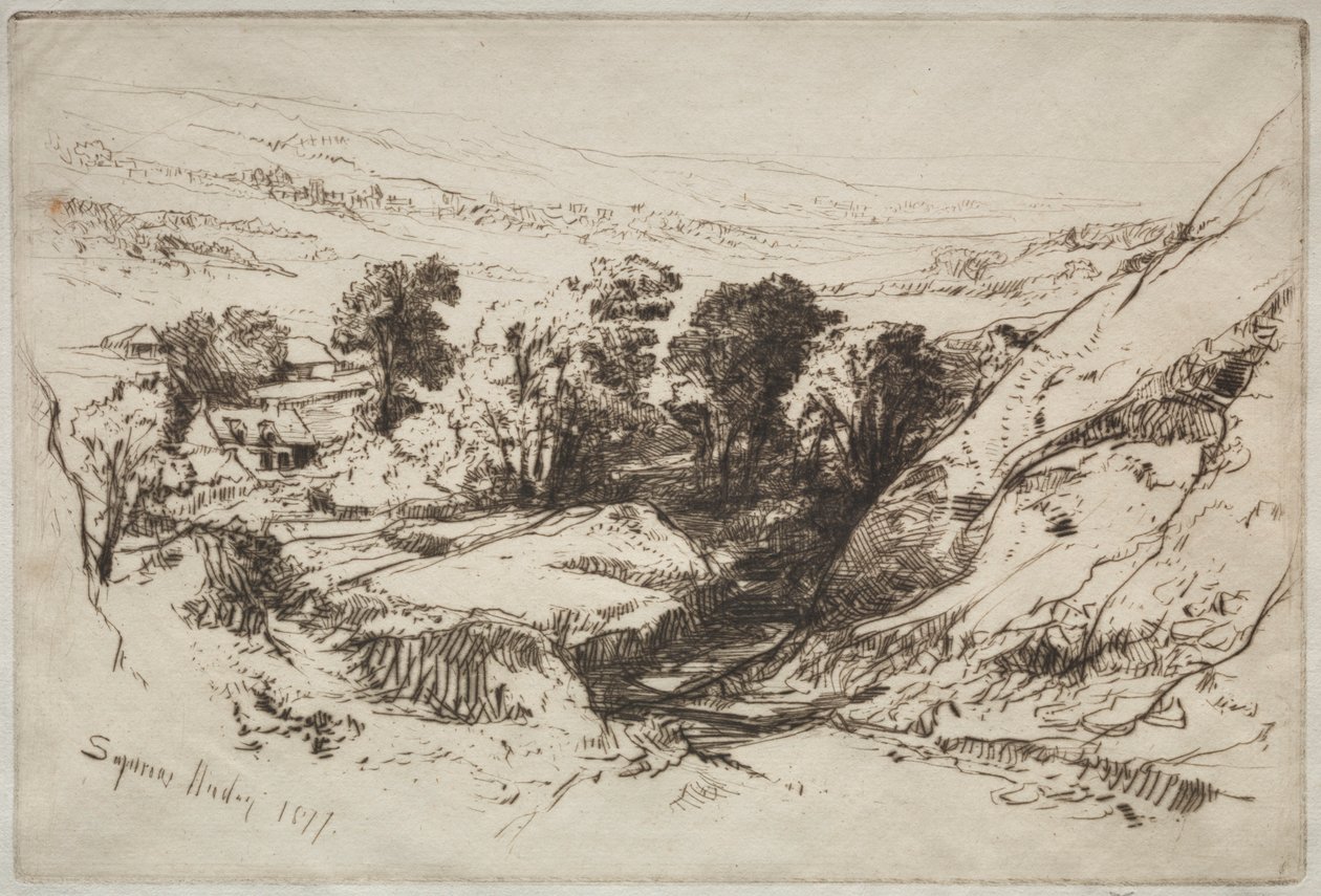 Dziewięć kurhanów w dół, 1877. autorstwa Francis Seymour Haden