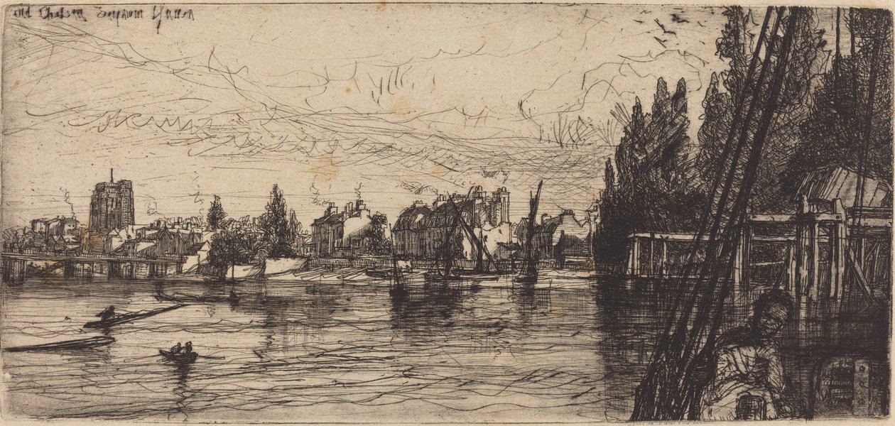 Old Chelsea (Stary kościół Chelsea) autorstwa Francis Seymour Haden