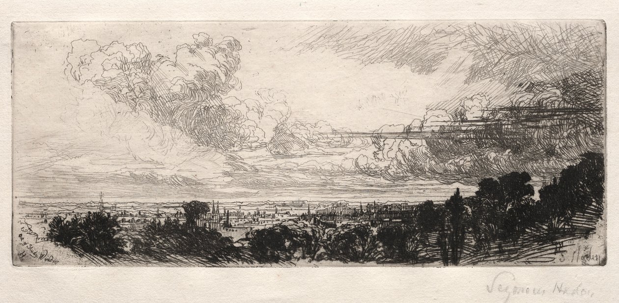 Z okna gabinetu, 1862. autorstwa Francis Seymour Haden