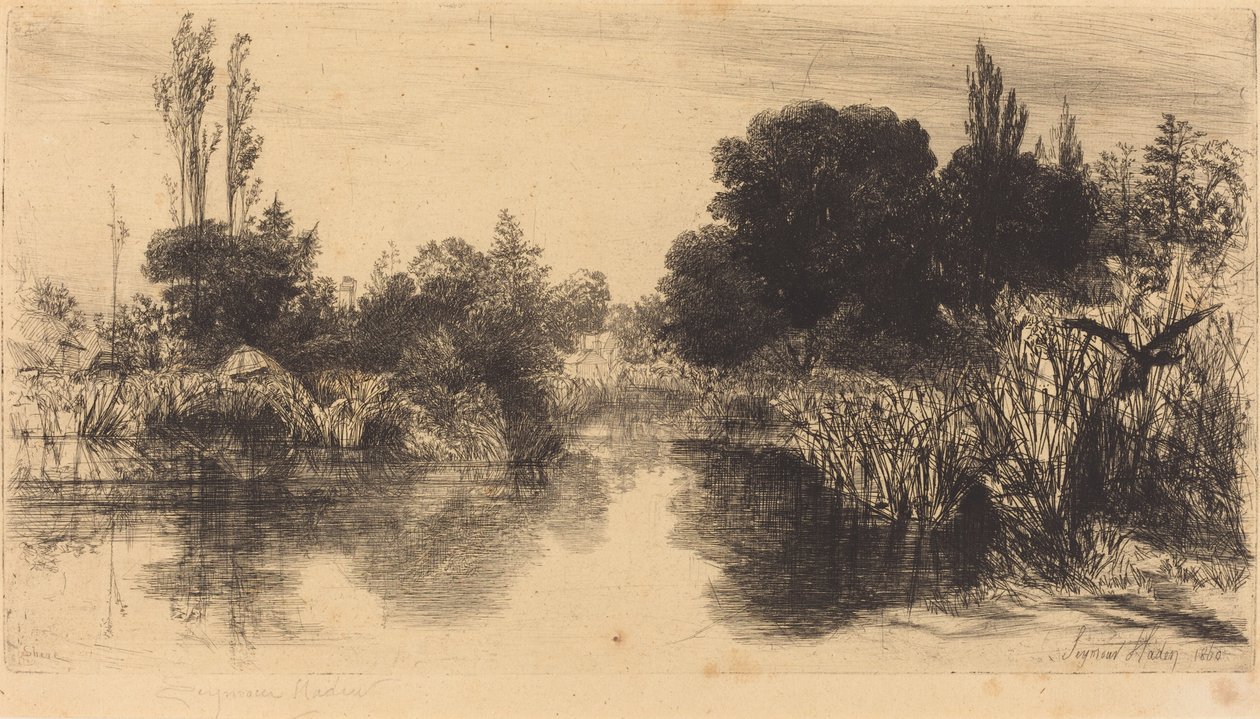 Shere Mill Pond (Większy Talerz) autorstwa Francis Seymour Haden