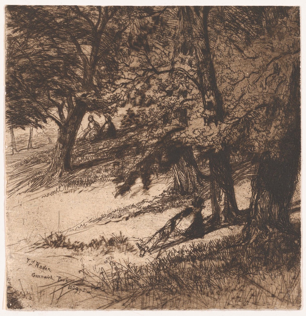 Pod osłoną..., 1859., 1859. autorstwa Francis Seymour Haden