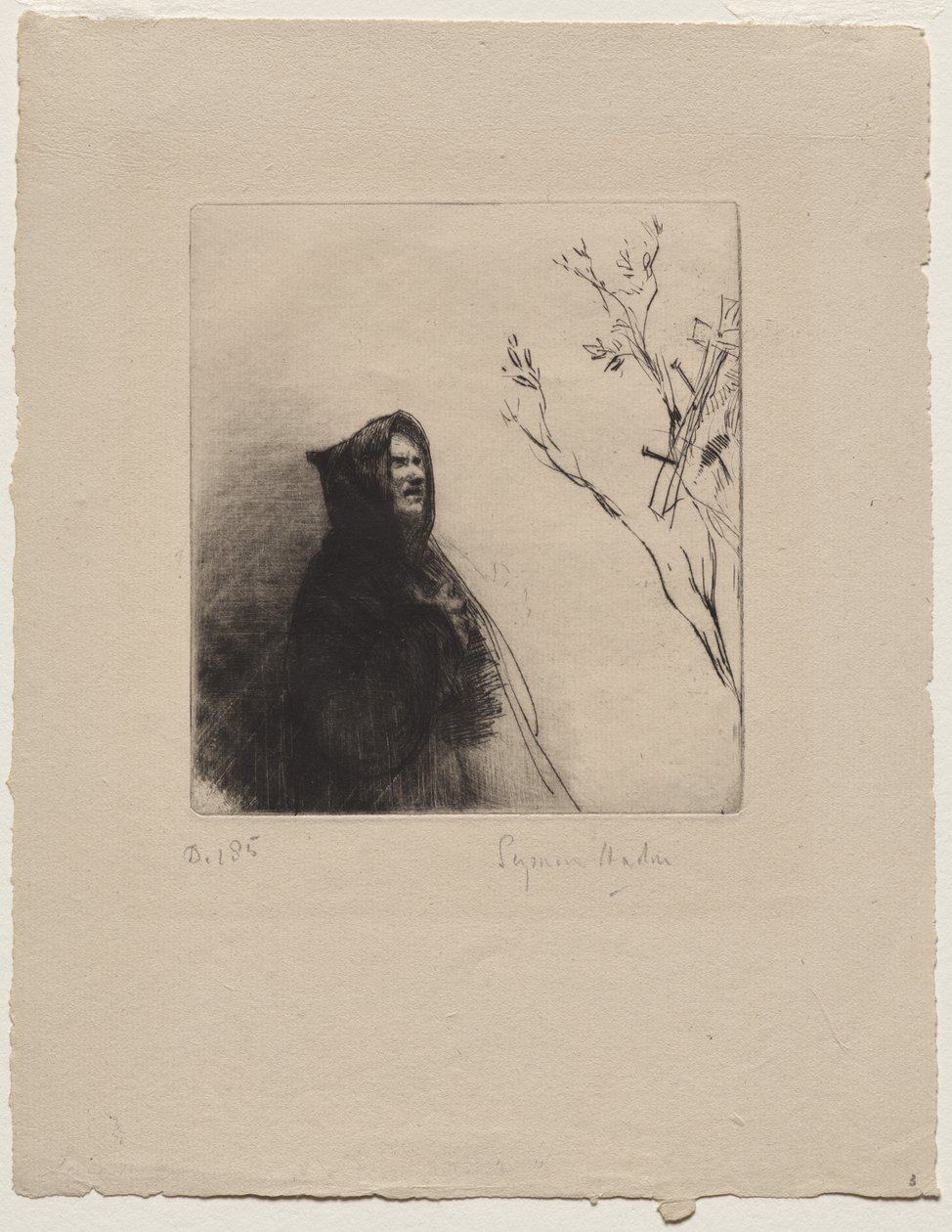 Modlący się mnich - Św autorstwa Francis Seymour Haden