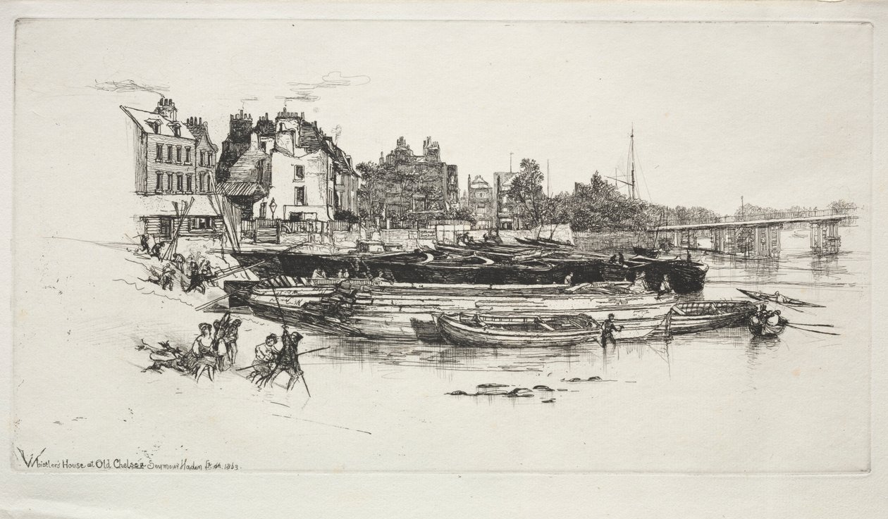 Dom Whistlers, Old Chelsea, 1863. autorstwa Francis Seymour Haden