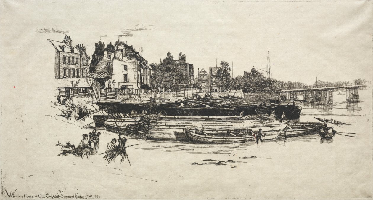 Whistlers House w Old Chelsea, 1863. autorstwa Francis Seymour Haden