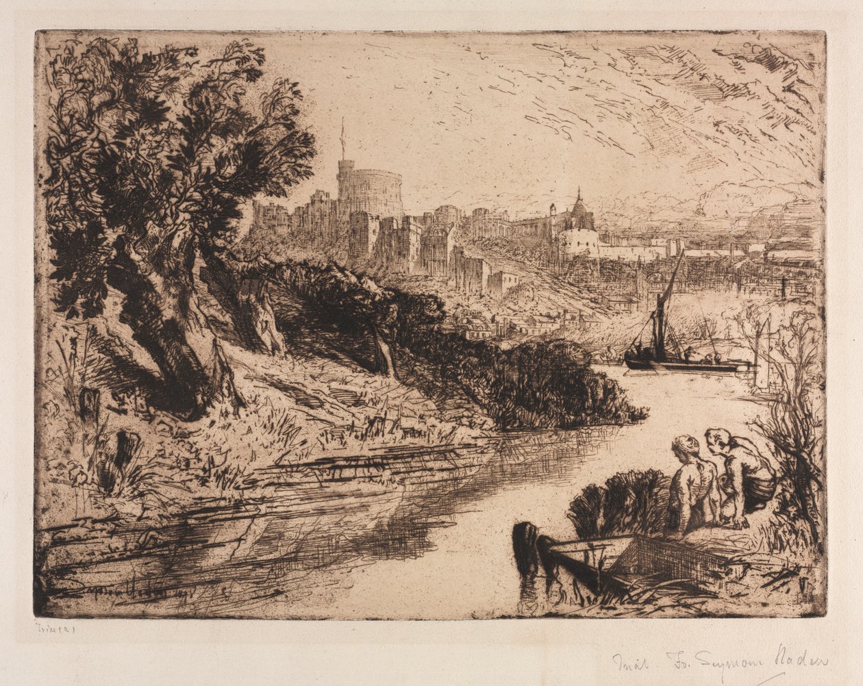 Zamek Windsor, 1878. autorstwa Francis Seymour Haden
