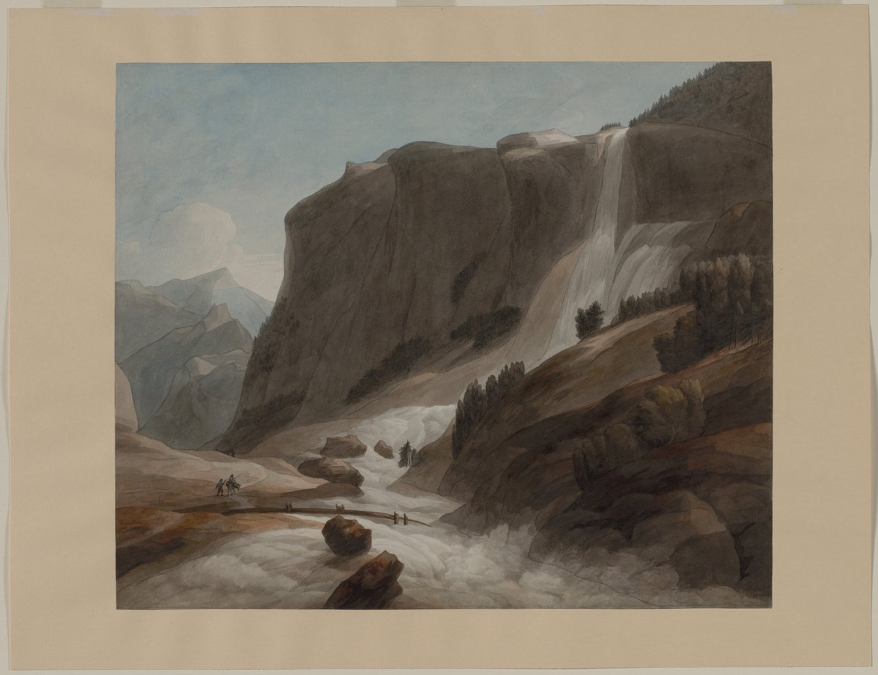 Wodospad między Chiavenną a górą Splügen, 1784. autorstwa Francis Towne