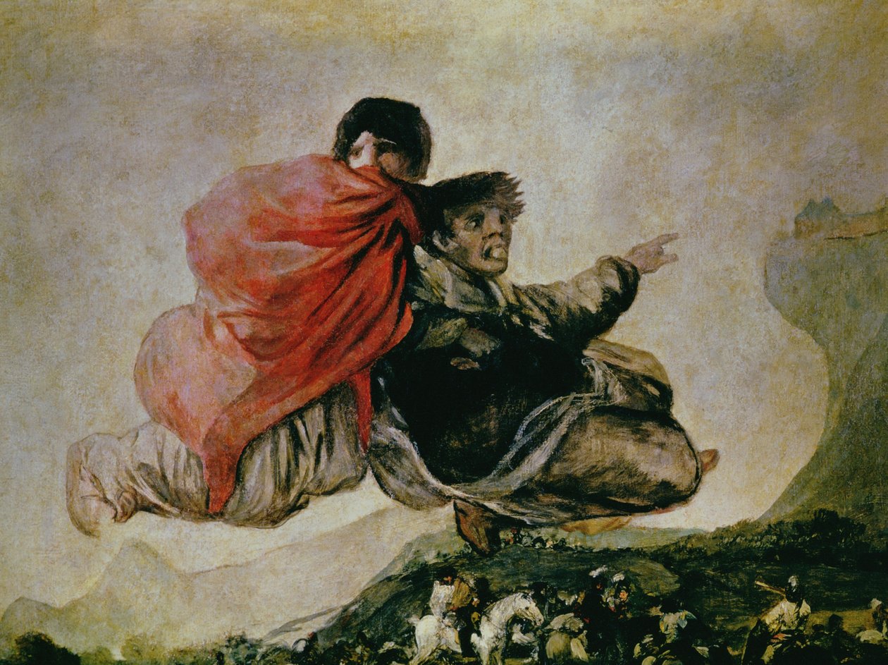 Fantastyczna Wizja (Asmodeus) 1821-23 (olej na zaprawie przeniesiony na len) (detal 73591) autorstwa Francisco de Goya