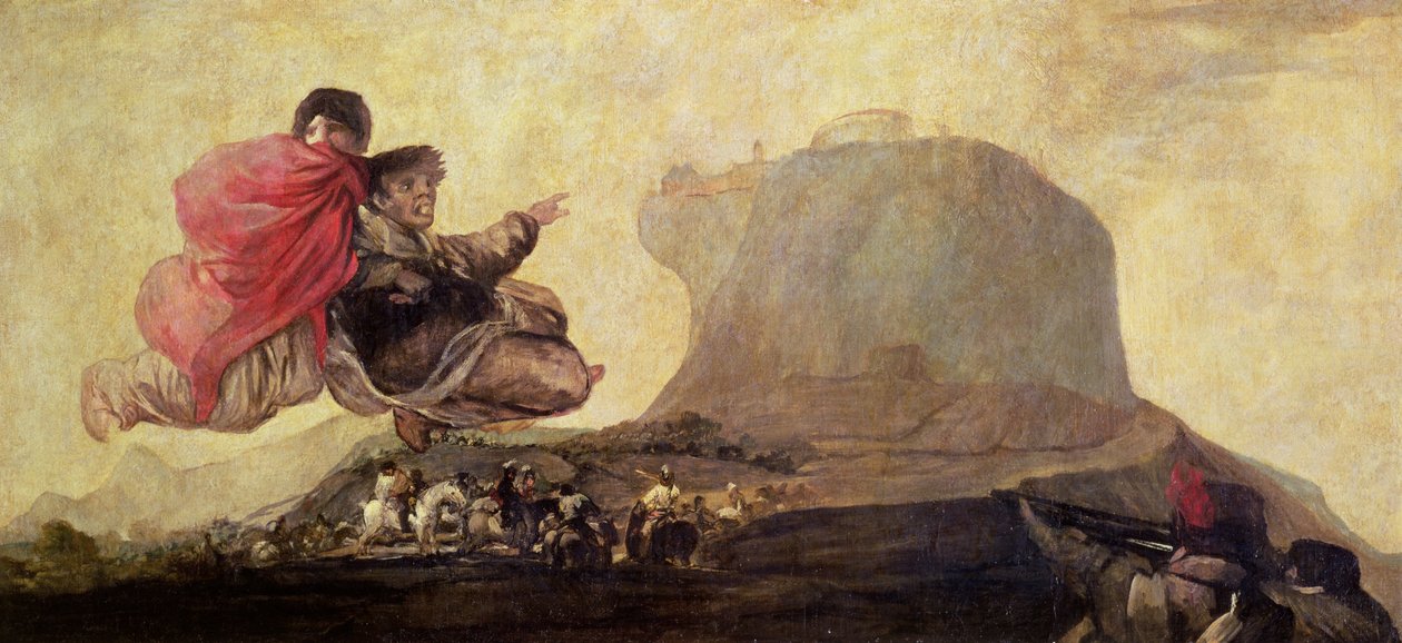 Fantastyczna Wizja (Asmodeus) 1821-23 (olej na zaprawie przeniesiony na len) autorstwa Francisco de Goya