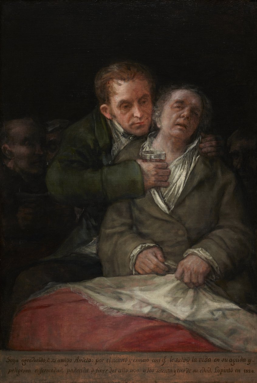 Autoportret z dr Arrietą, 1820 autorstwa Francisco de Goya