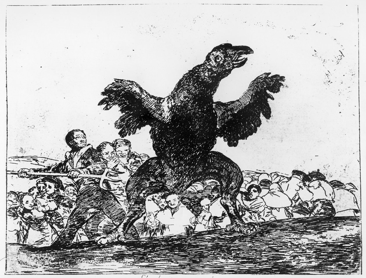 Mięsożerny sęp, plansza 76 z "Klęsk wojny", 1812-20 autorstwa Francisco de Goya