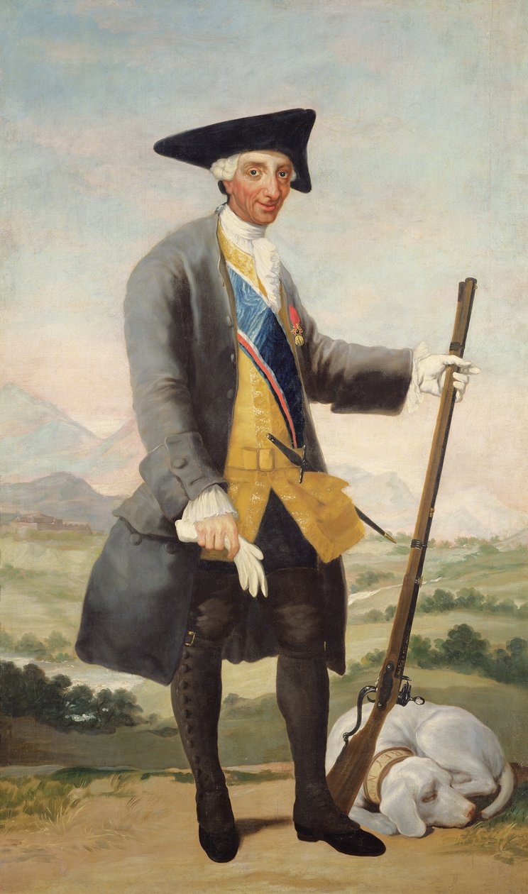 Król Karol III w stroju myśliwskim, ok. 1786 r. autorstwa Francisco de Goya
