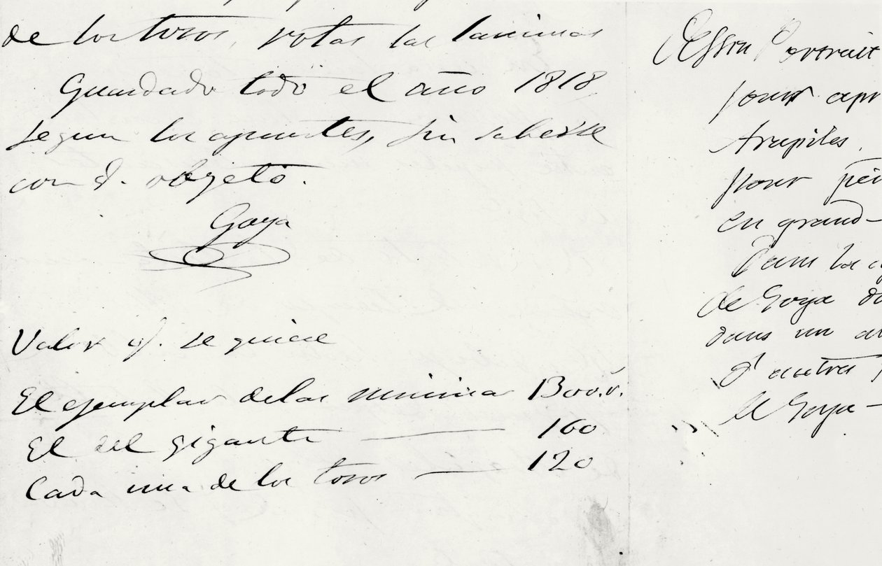 List od Artysty (1746-1828) (długopis) autorstwa Francisco de Goya