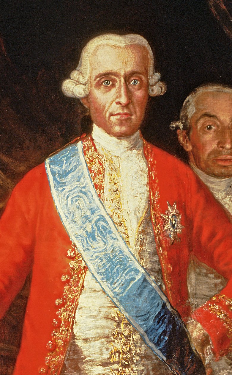 Portret Don Jose Monino y Redondo I, Conde de Floridablanca, 1783 olej na płótnie, detal z 93235 autorstwa Francisco de Goya