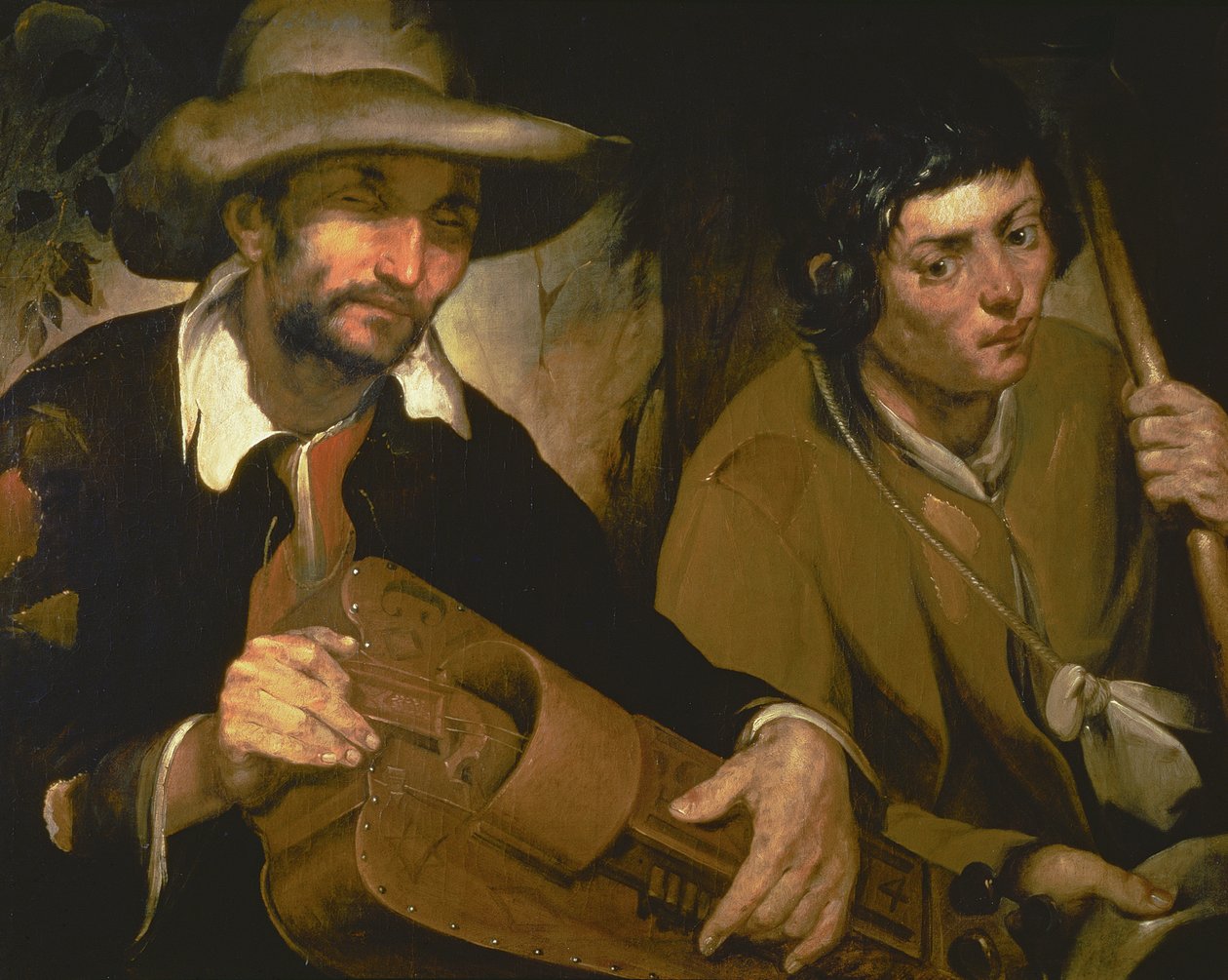 Ślepy gracz liry korbowej, ok. 1640 autorstwa Francisco Herrera