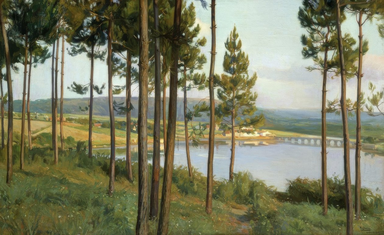 Ria del Burgo-olej / płótno autorstwa Francisco Llorens Diaz