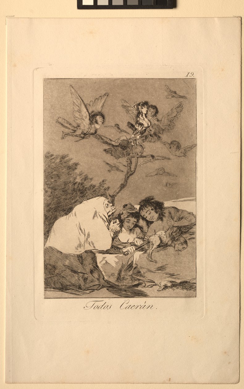 Caprichos: Wszystko upadnie. autorstwa Francisco de Goya