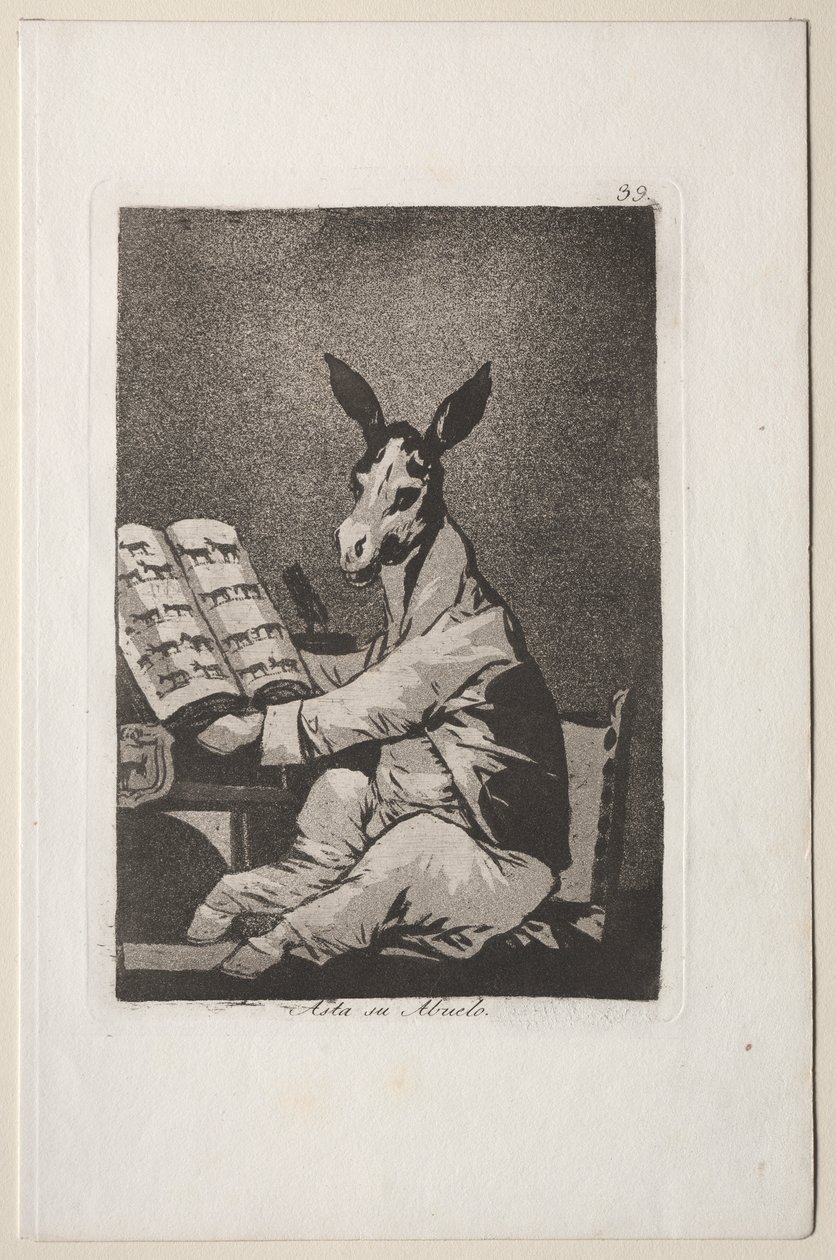 Caprichos: Podobnie jak jego dziadek. autorstwa Francisco de Goya