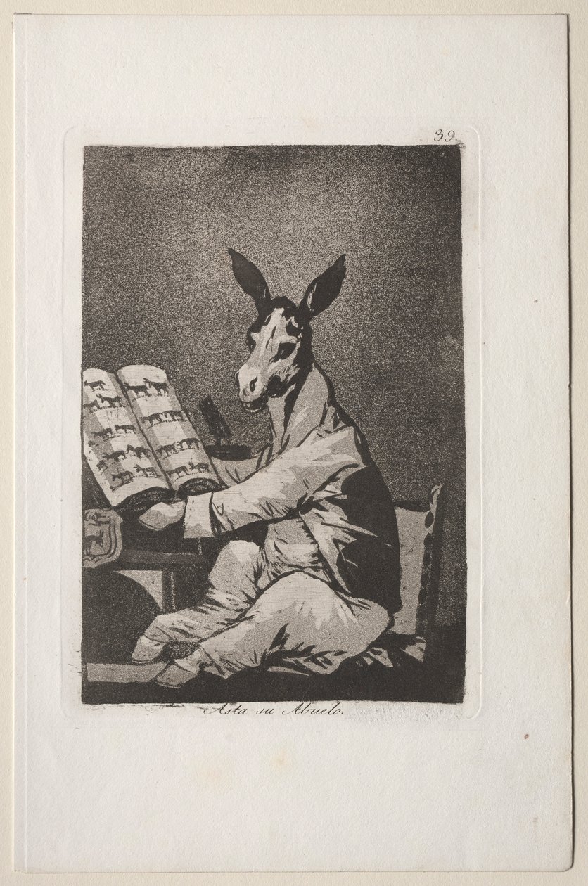 Caprichos: Podobnie jak jego dziadek... autorstwa Francisco de Goya