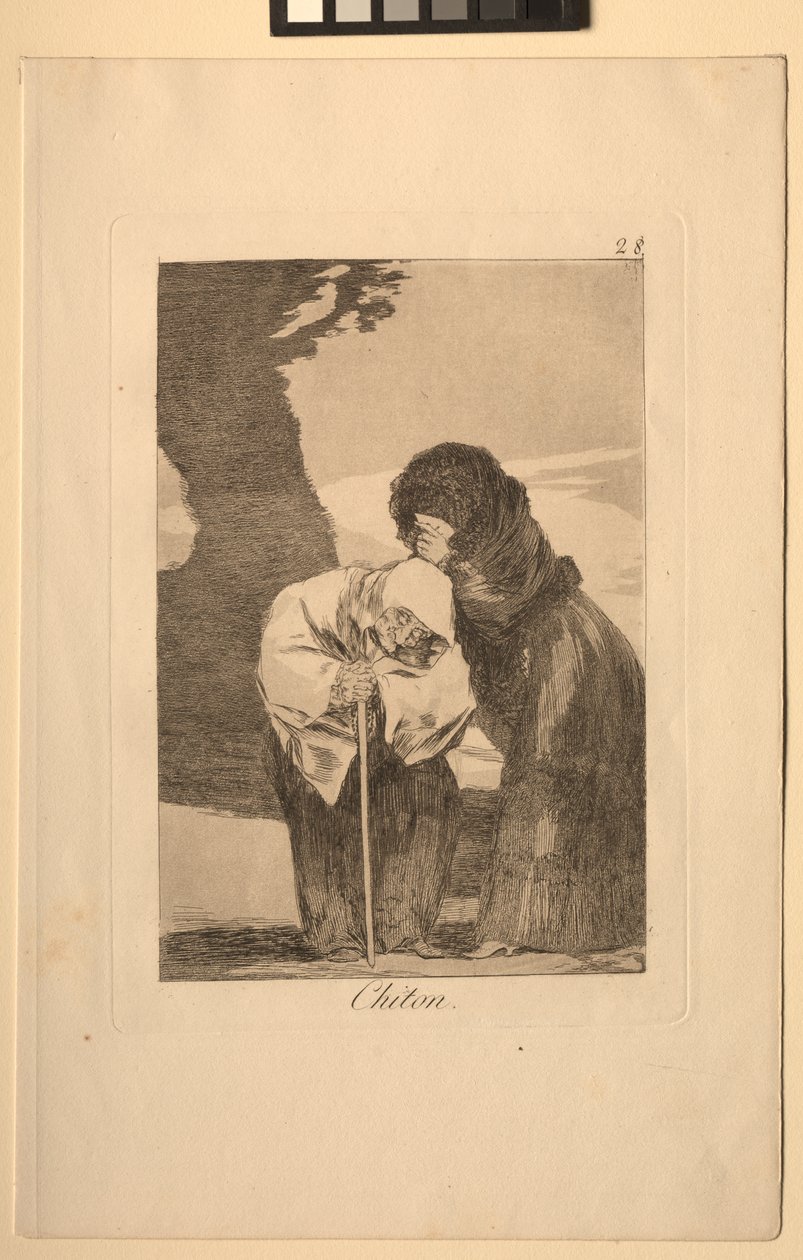 Caprichos: Cicho!. autorstwa Francisco de Goya