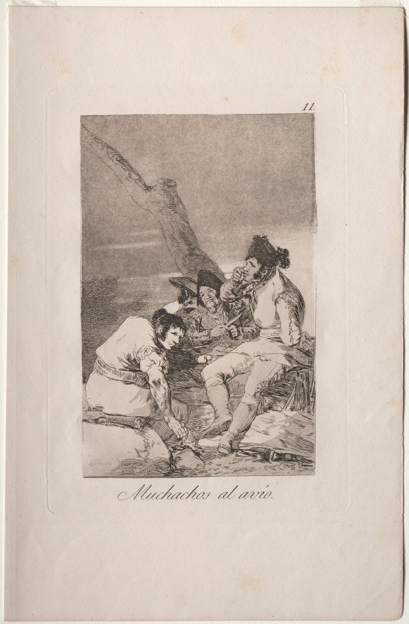 Caprichos: Chłopaki przygotowują się.. autorstwa Francisco de Goya