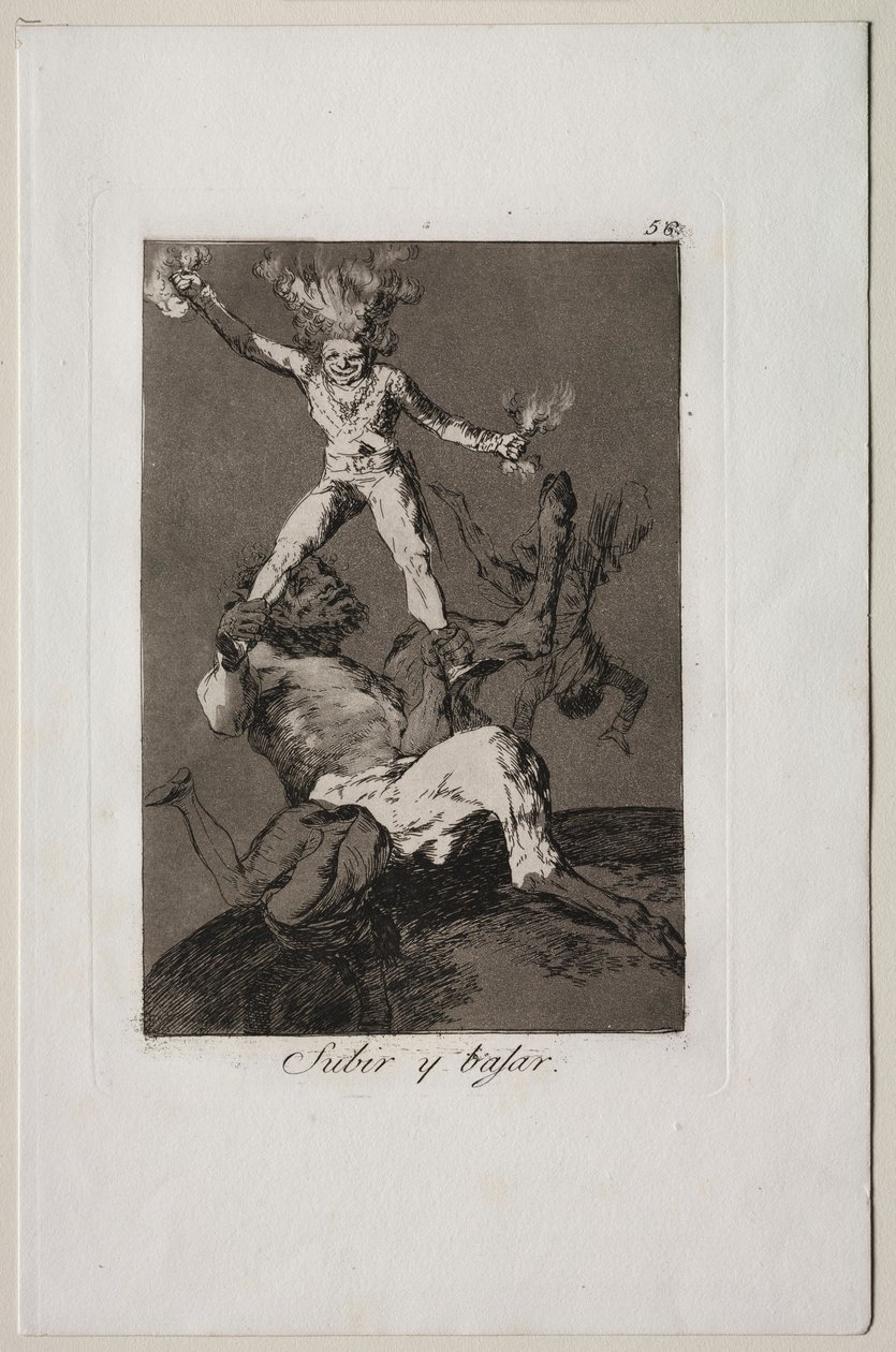 Caprichos: Powstawać i spadać. autorstwa Francisco de Goya