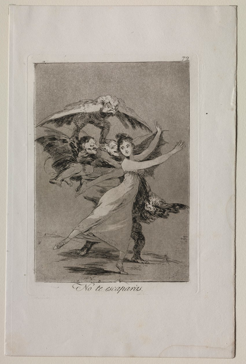 Caprichos: Nie uciekniesz. autorstwa Francisco de Goya