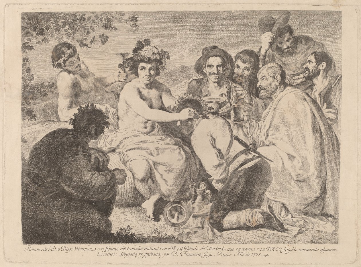 Autobusy (Bachus) autorstwa Francisco de Goya after Diego Velázquez