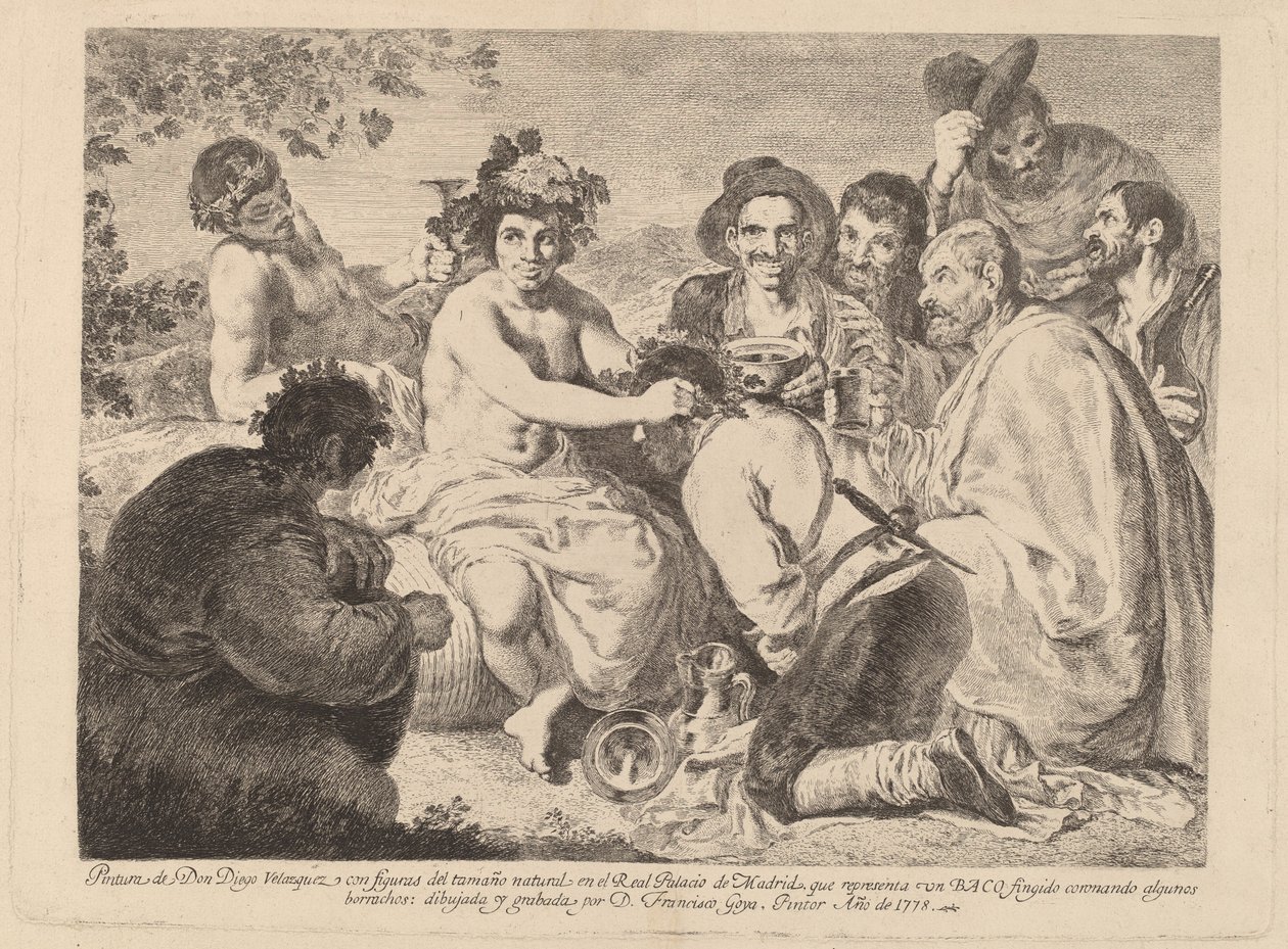 Autobusy (Bachus) autorstwa Francisco de Goya after Diego Velázquez