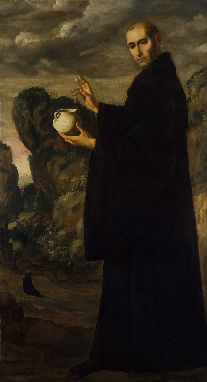 Św. Benedykt, ca. 1640-45. autorstwa Francisco de Zurbaran
