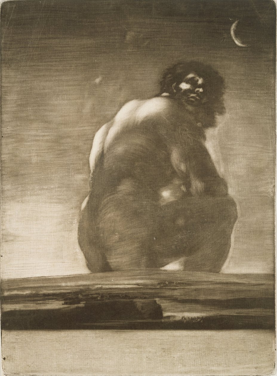 Siedzący gigant autorstwa Francisco de Goya