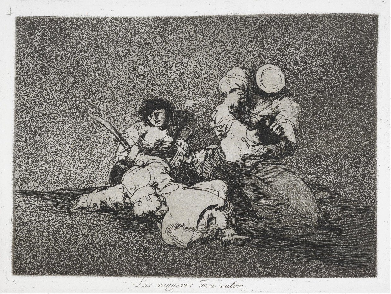 Kobiety dodają odwagi (Las mugeres dan valor) z serii Katastrofy wojny (Los Desastres d... autorstwa Francisco de Goya