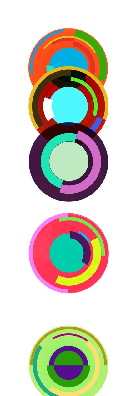 Totem (Tribute to Sonia Delaunay), 2015, sitodruk na winylu autorstwa Francois Domain