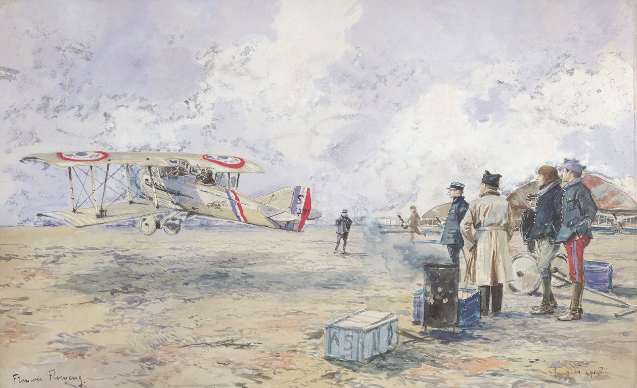 Samolot startujący, 1913 autorstwa Francois Flameng