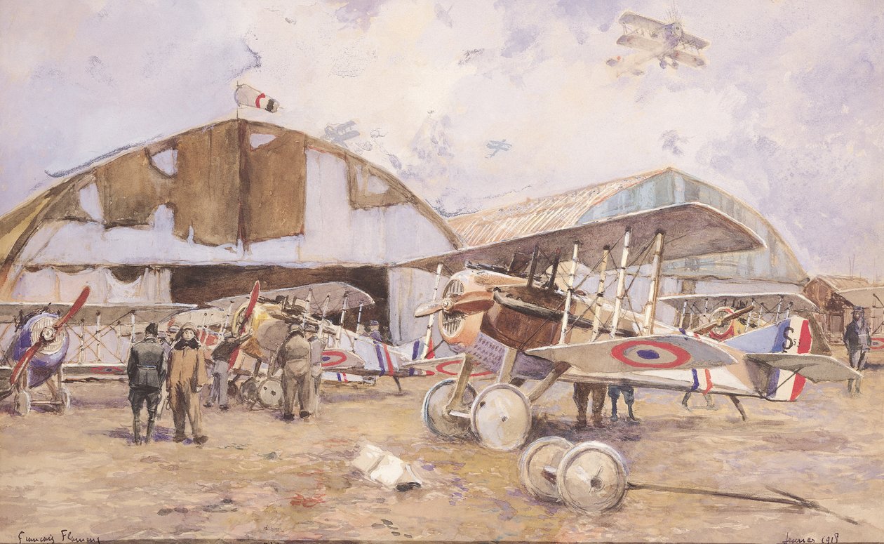 Lotnisko, 1918 autorstwa Francois Flameng