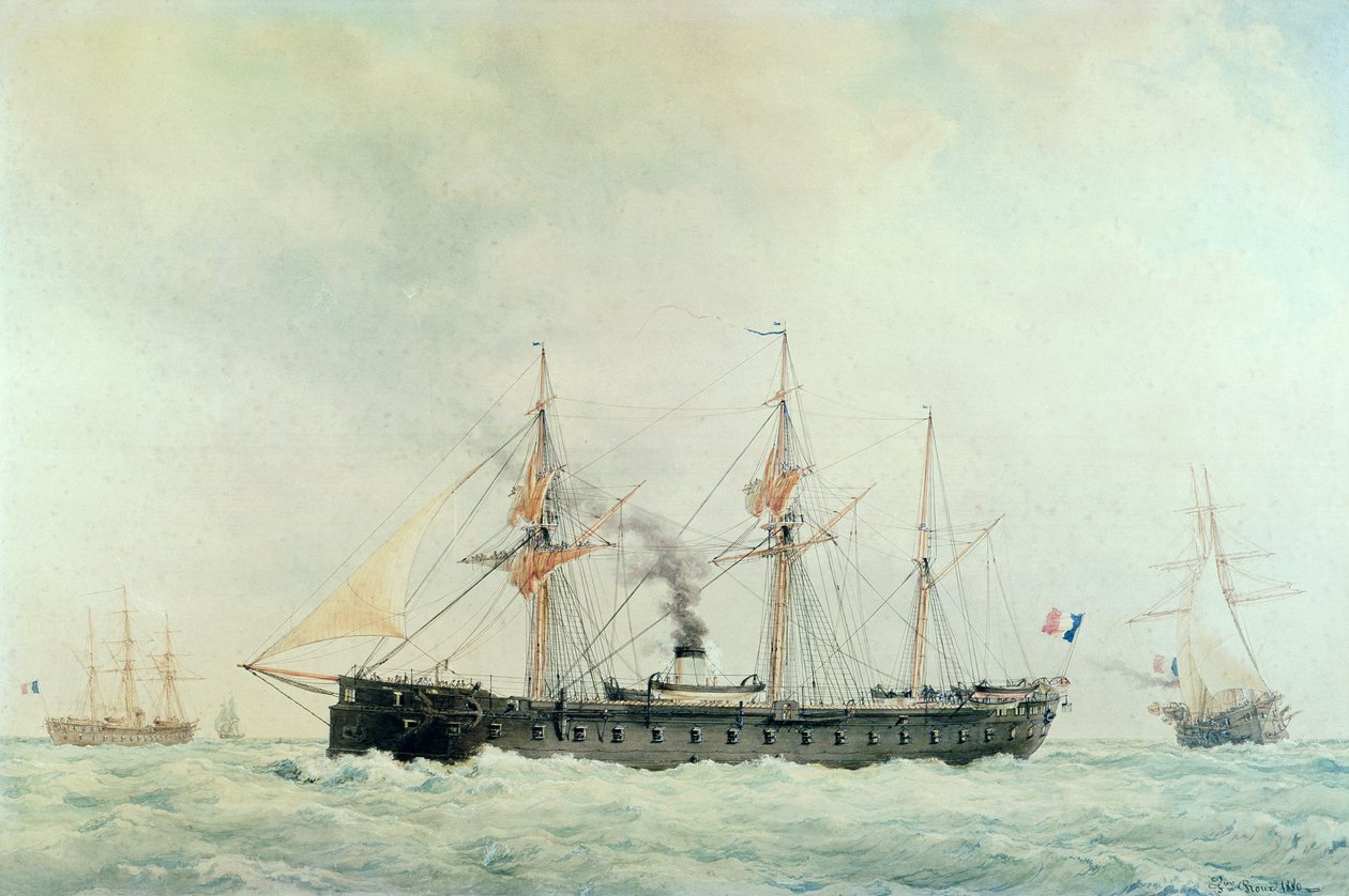Francuski pancernik, La Gloire autorstwa Francois Geoffroy Roux