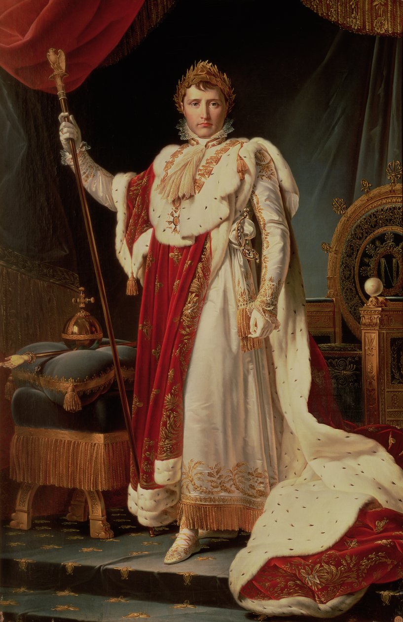 Napoleon w szatach koronacyjnych, ok.1804 autorstwa Baron François Pascal Simon Gérard