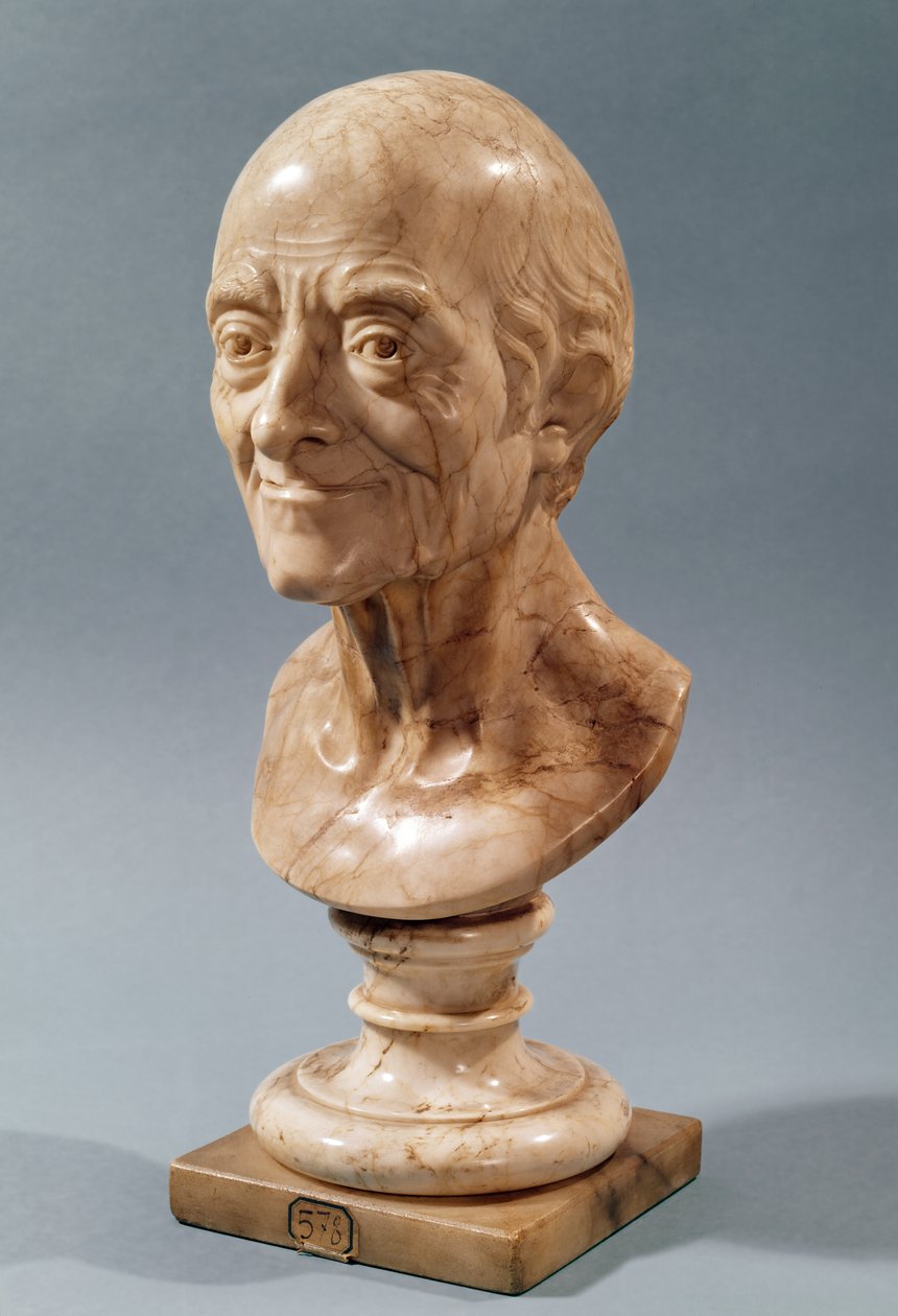 Popiersie Woltera (1694-1778) (marmur) autorstwa Francois Marie Rosset