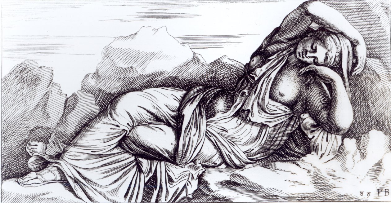 Kleopatra zabrana do Rzymu w Triumfie przez Augusta, c.1653 autorstwa Francois Perrier