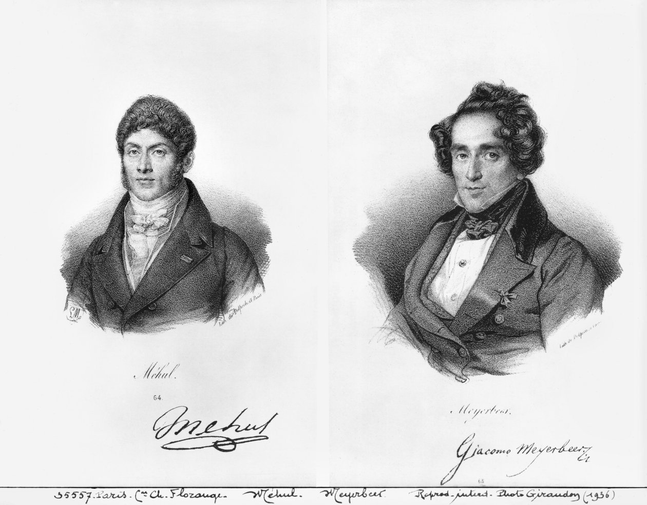 Etienne Mehul (1763-1817) i Giacomo Meyerbeer (1791-1864) autorstwa Francois Seraphin Delpech