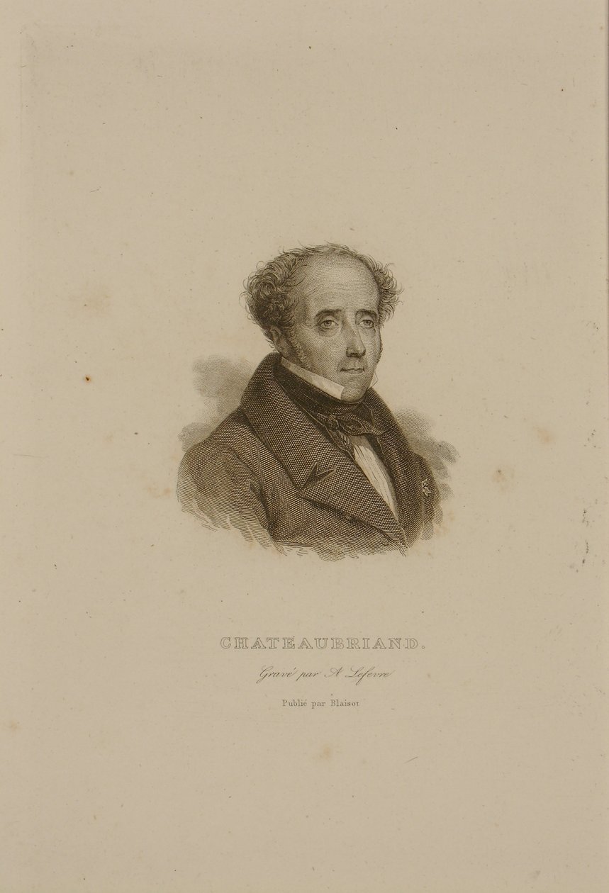 Portret Francois Rene (1768-1848) Vicomte de Chateaubriand autorstwa Francois Seraphin Delpech