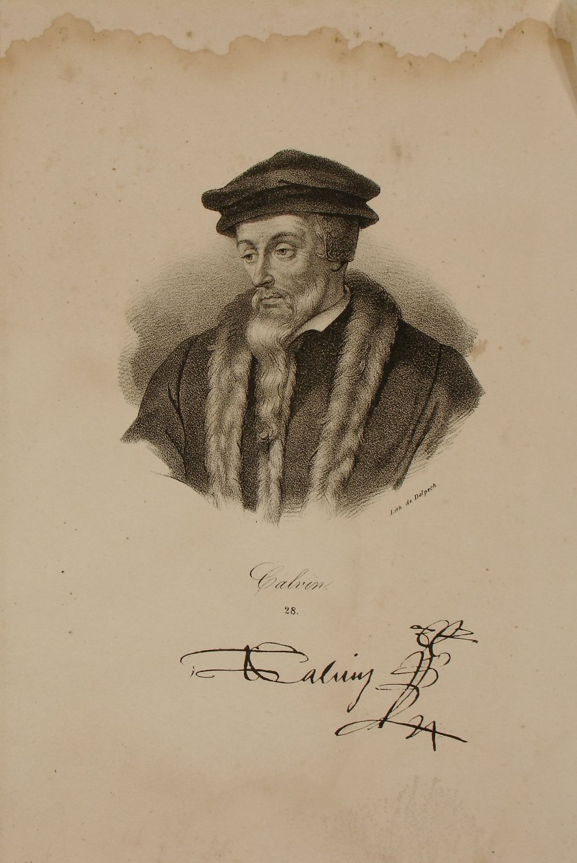 Portret Jana Kalwina (1509-64) autorstwa Francois Seraphin Delpech