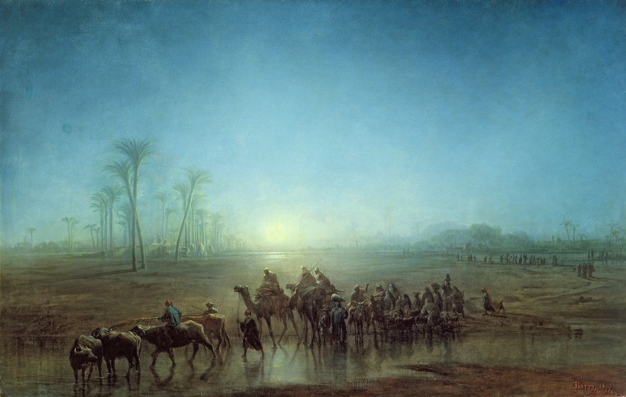 Karawana Beduinów, 1863 autorstwa Francois Barry