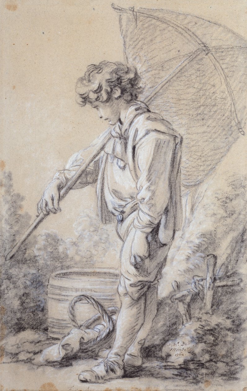 Chłopiec trzymający sieć autorstwa François Boucher
