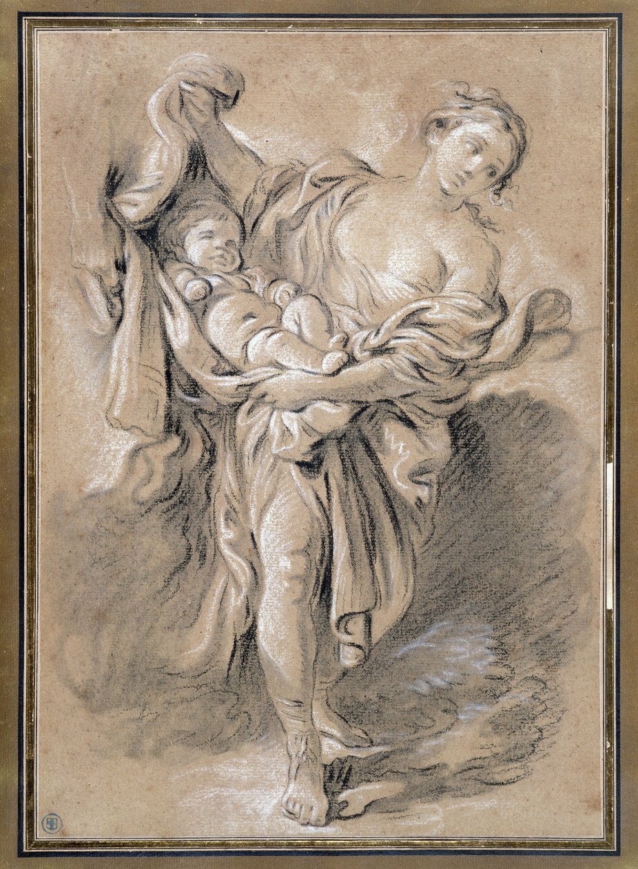 Kobieta z dzieckiem autorstwa François Boucher