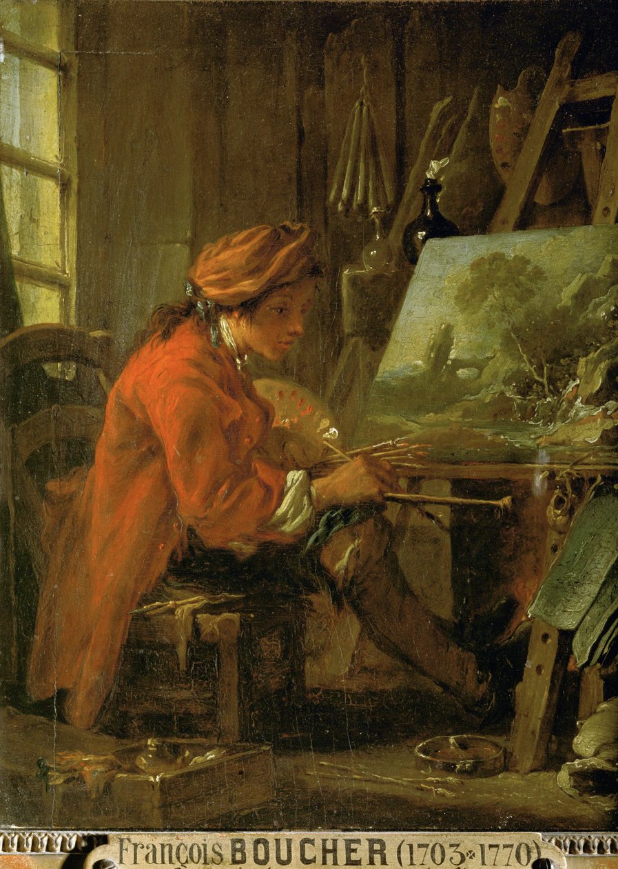 Francois Boucher, autoportret ... autorstwa Francois Bouchot