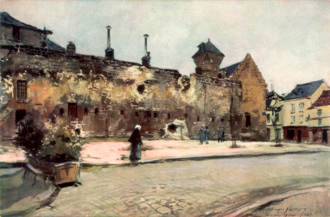 Koszary w Soissons, Francja, 1915, 1926. autorstwa Francois Flameng