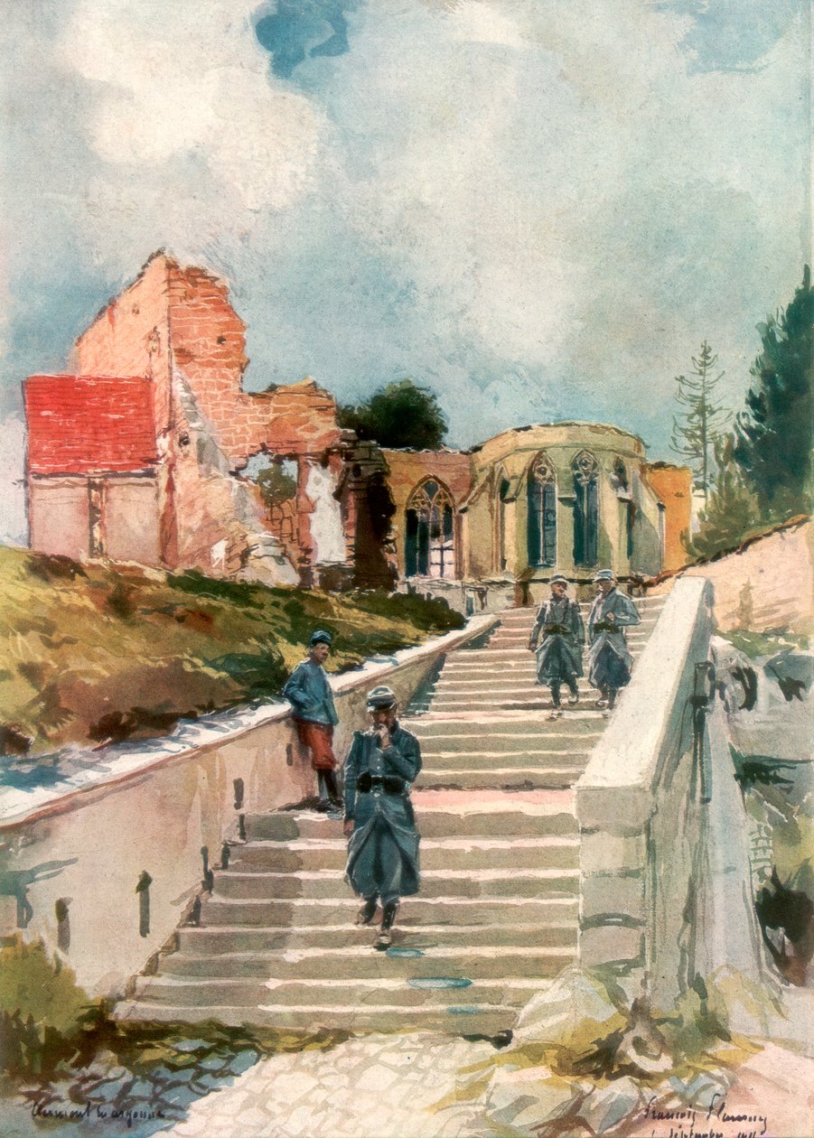 Kościół Clermont-en-Argonne, Francja, 1915, 1926. autorstwa Francois Flameng